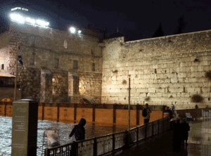 Prophetic photo by Angela Sparks: Latter Rains at Western Wall